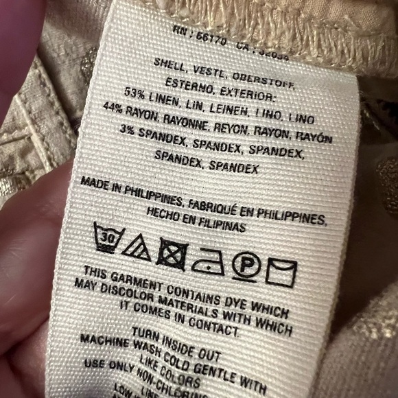 ANTHROPOLOGIE linen shorts with metallic polka dots, 25, generous. - Picture 3 of 8